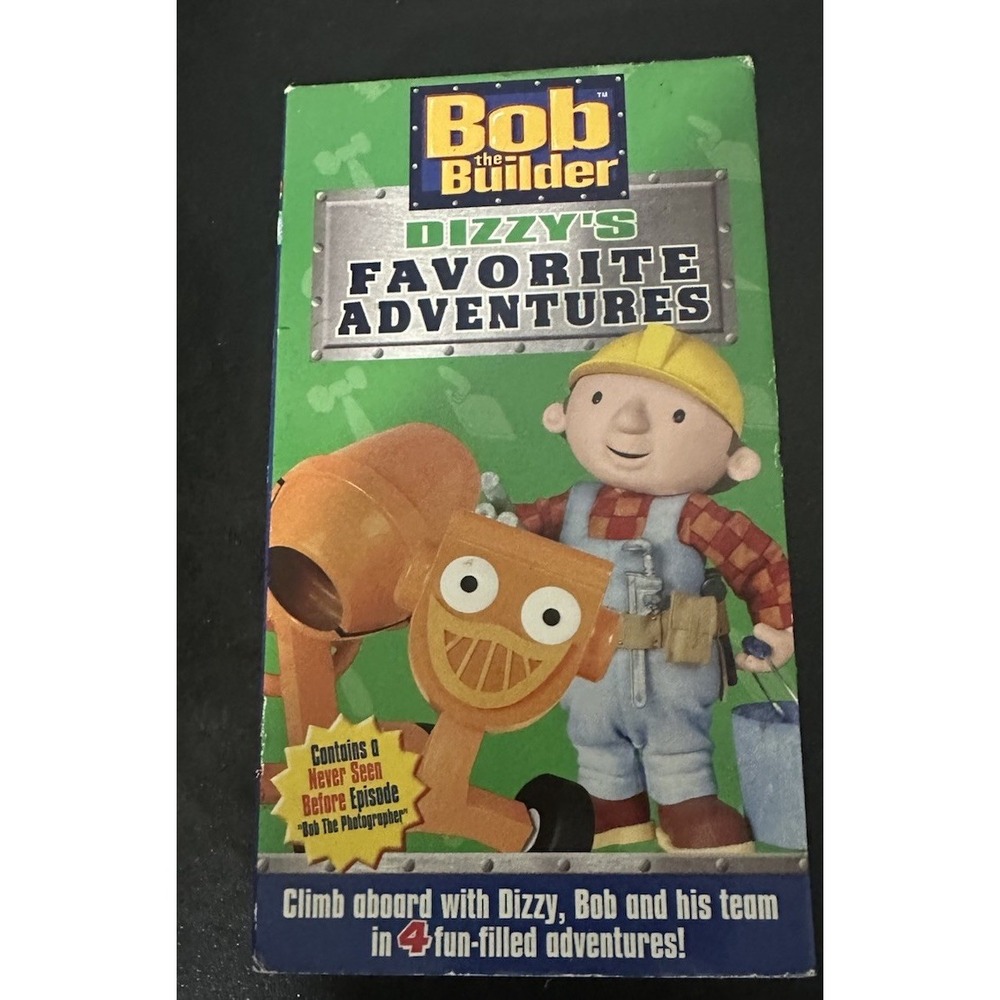 Bob The Builder Dizzy Favorite Adventures VHS 2004 Yellow Tape Kids Cartoon Rare